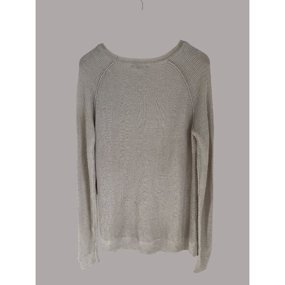 Vince Womens Knit Sweater Beige Long Sleeve Lightweight Pullover Size L - Picture 4 of 9